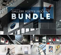画廊海报展示模型包：Gallery Poster Mock-Up Bundle